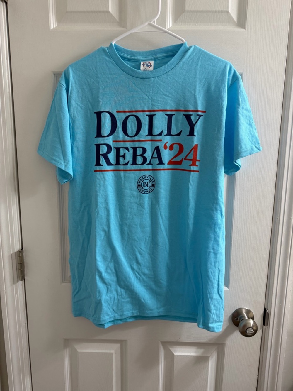Dolly Reba '24 Short-Sleeve Shirt - Medium Blue dolly parton reba mcentire